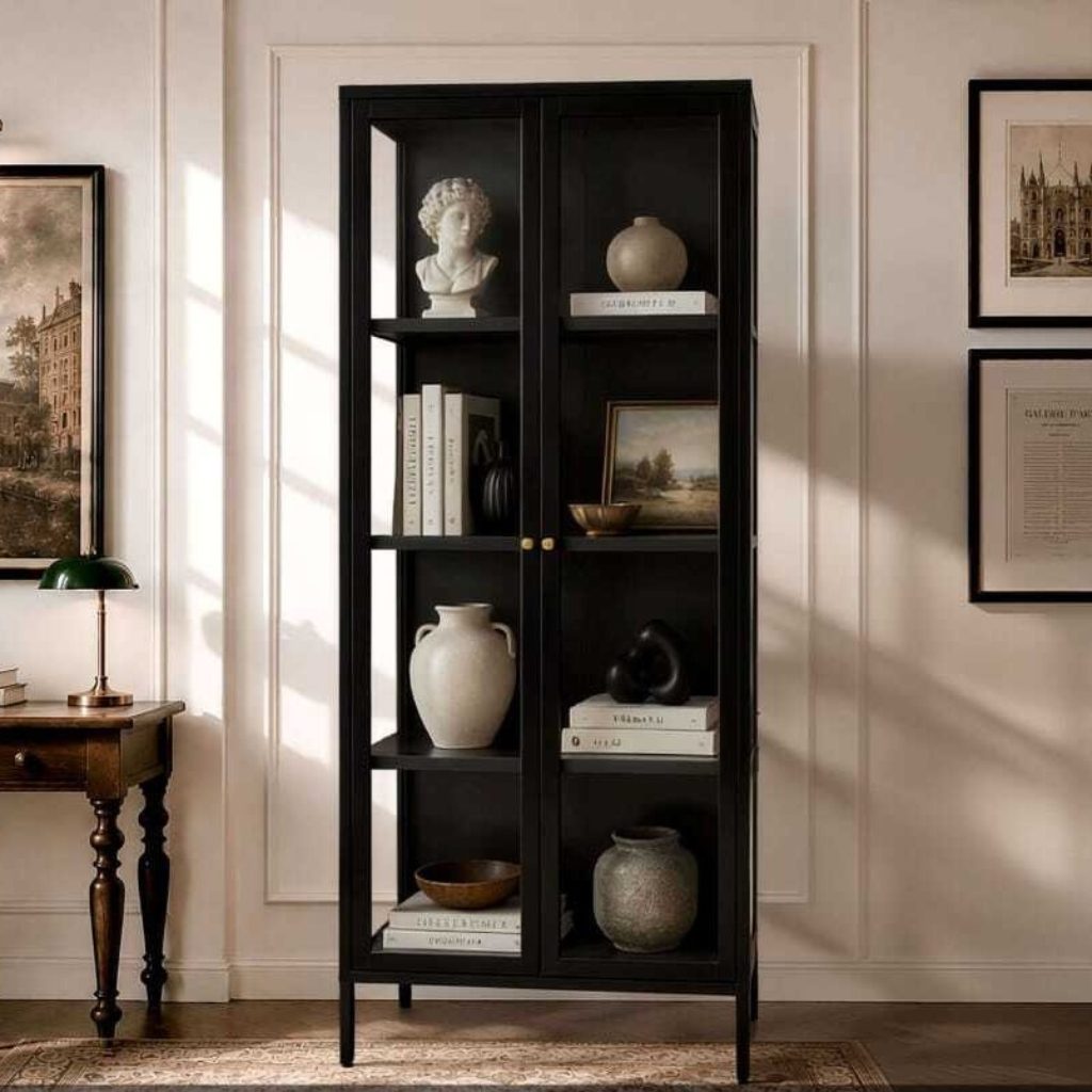 Aria Display Cabinet — Black Body: Spray Paint Steel Door & Side Panel: Tempered Glass Display Cabinet - photo 2