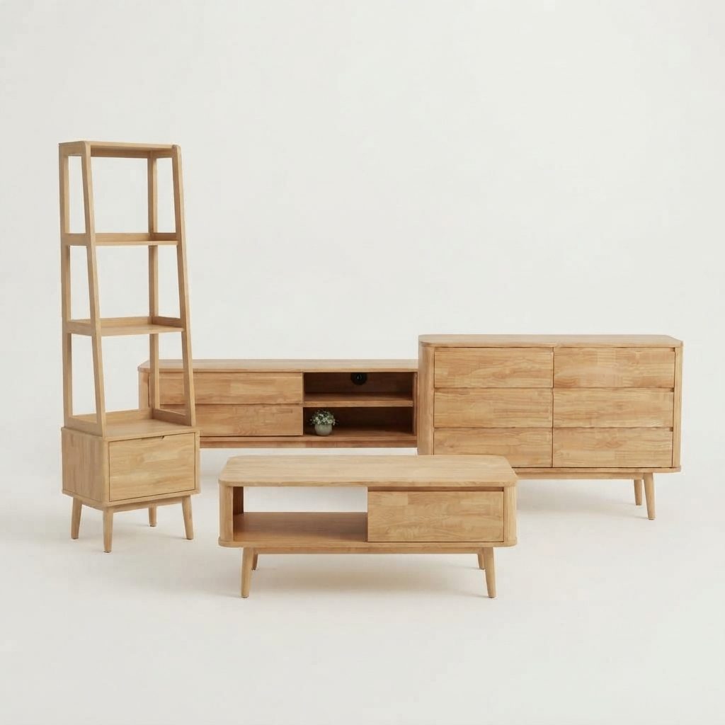 AVANTE - Muji Living Series — Natural Rubber Wood Colour Wood Muji Style