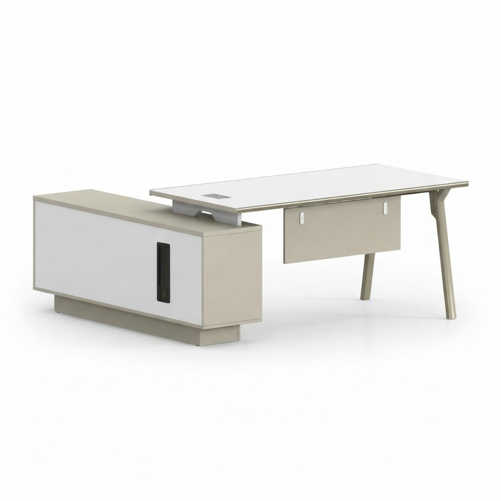 CT 1800 EXECUTIVE DESK — Grey & White MDF