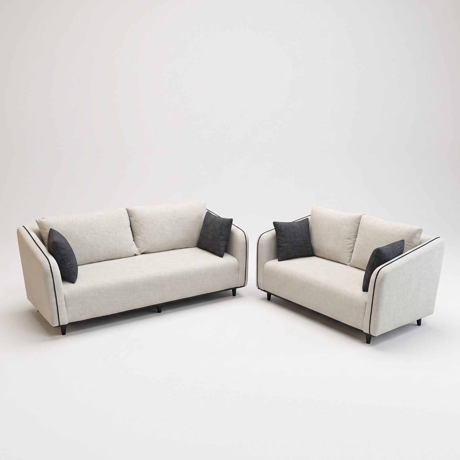 DORE 2+3 Seater Sofa Set — All Colour (For Customize) Wood Boutique Hotel Choice
