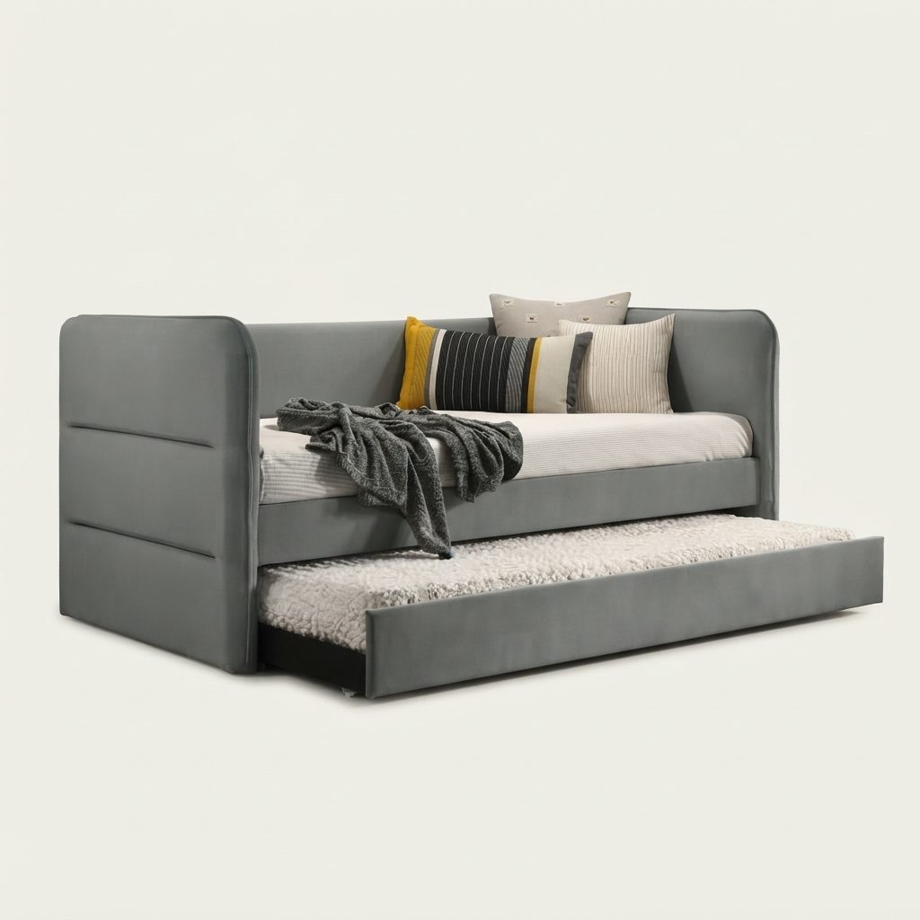 HOMIE - Sofa Bed — White / grey Wood frame