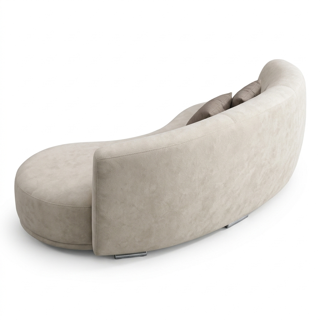 MOFEE 3 Seater Sofa — Cream White Wood 3 Seater Sofa - photo 2
