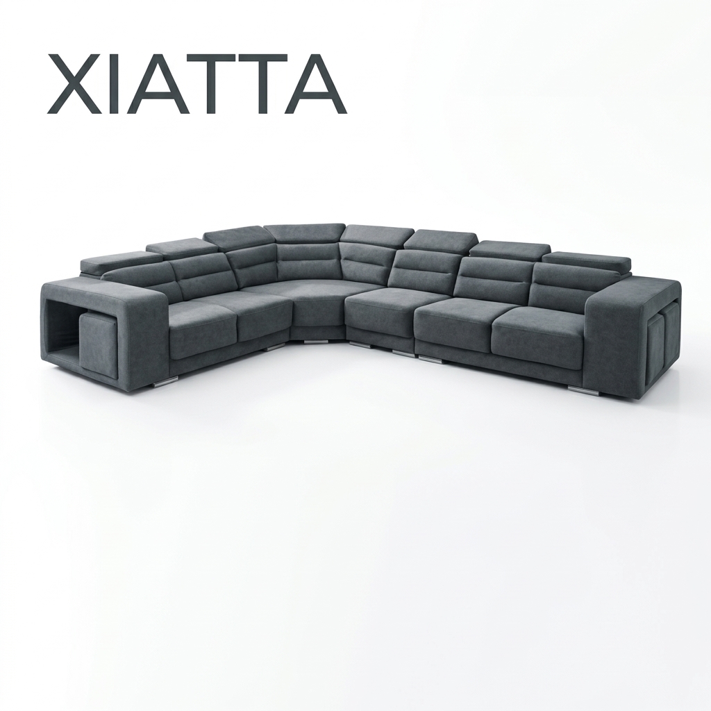 XIATTA - 6 Seater L Shape Sofa Grey