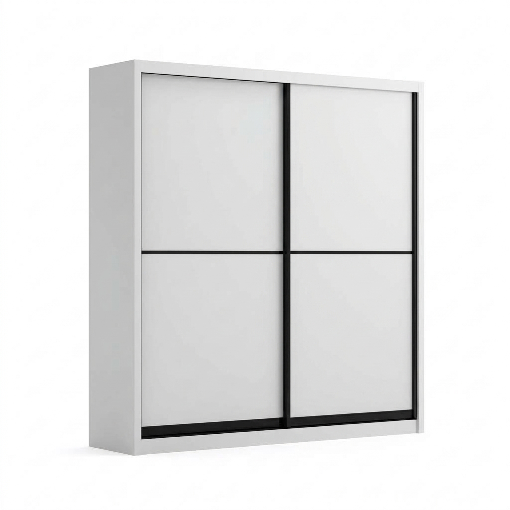 Plain White Design - Sliding Door Wardrobe — White Melamine Wardrobe
