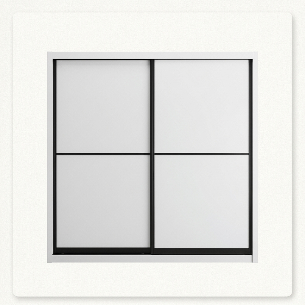 Plain White Design - Sliding Door Wardrobe — White Melamine Wardrobe - photo 2
