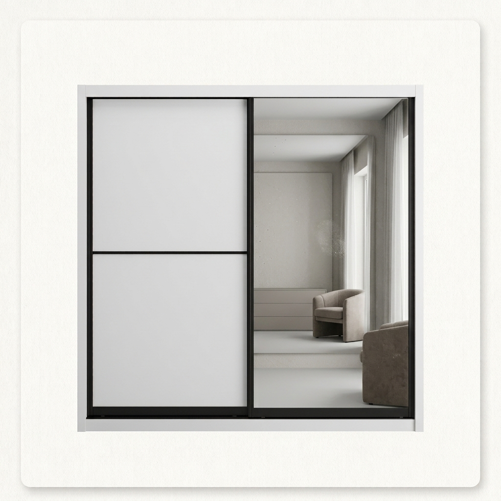 Plain White Design - Sliding Door Wardrobe — White Melamine Wardrobe - photo 2