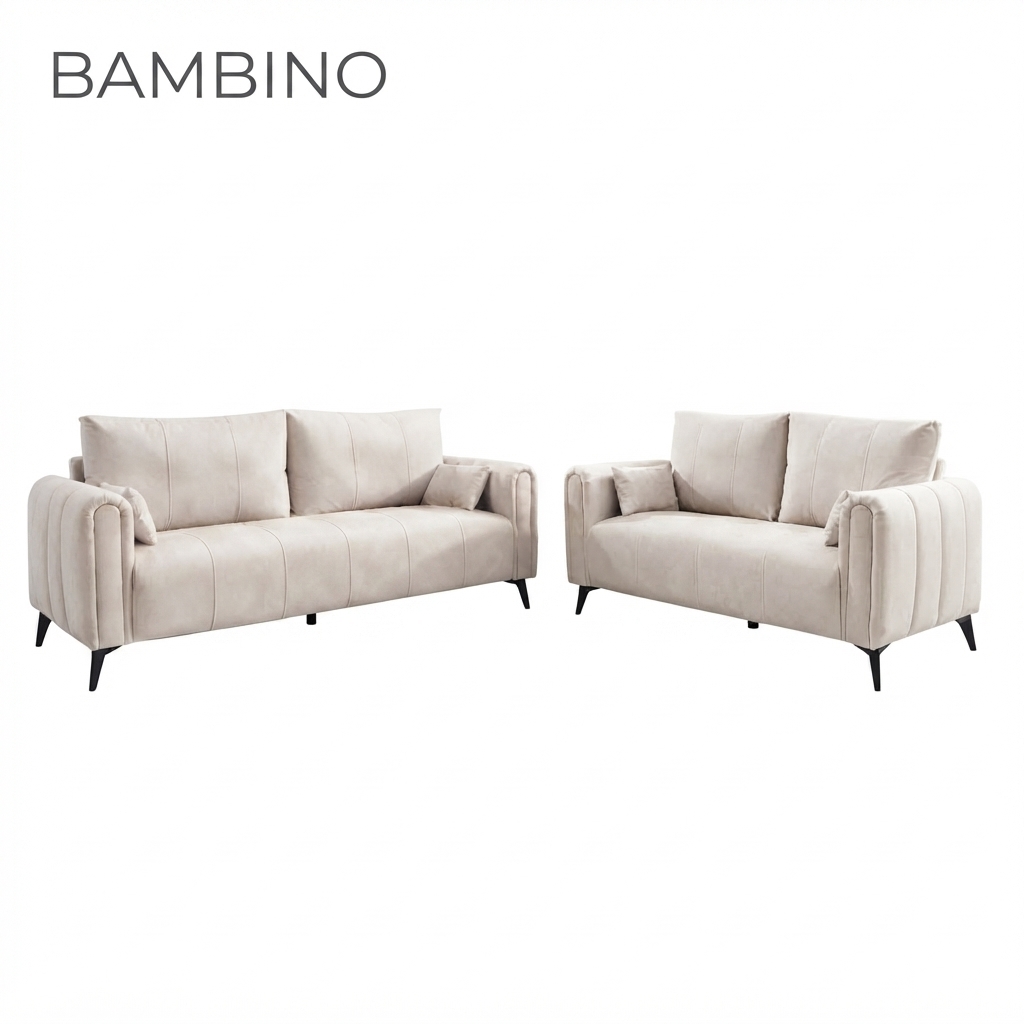 BAMBINO - Cozy Sofa Set — Pearl Cream Wood Frame