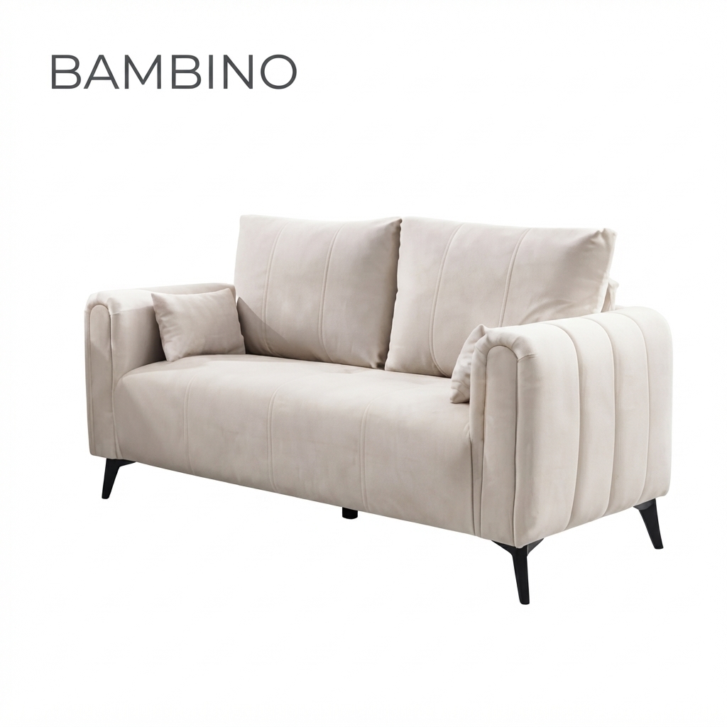 BAMBINO - Cozy Sofa Set — Pearl Cream Wood Frame Sofa Set