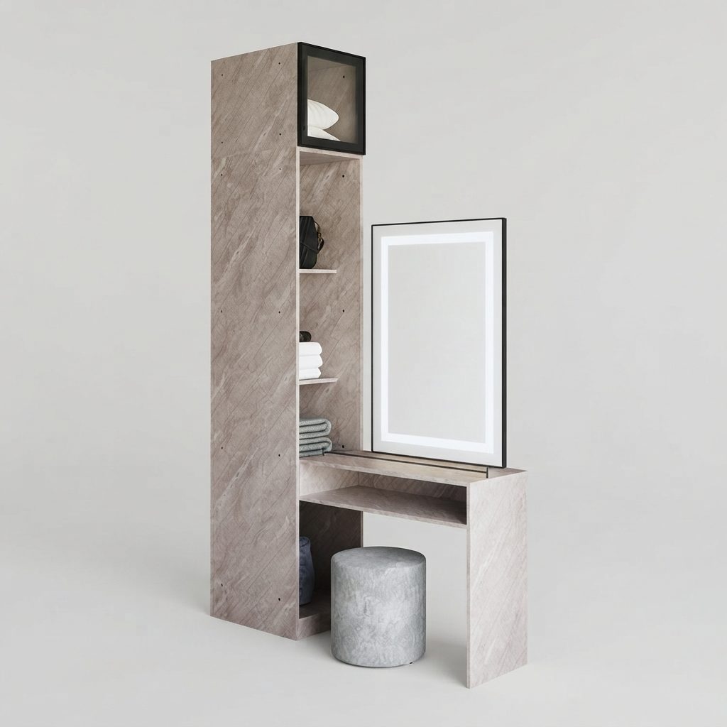 Waldorf - Side Board Shelf + Dressing Table + Mirror