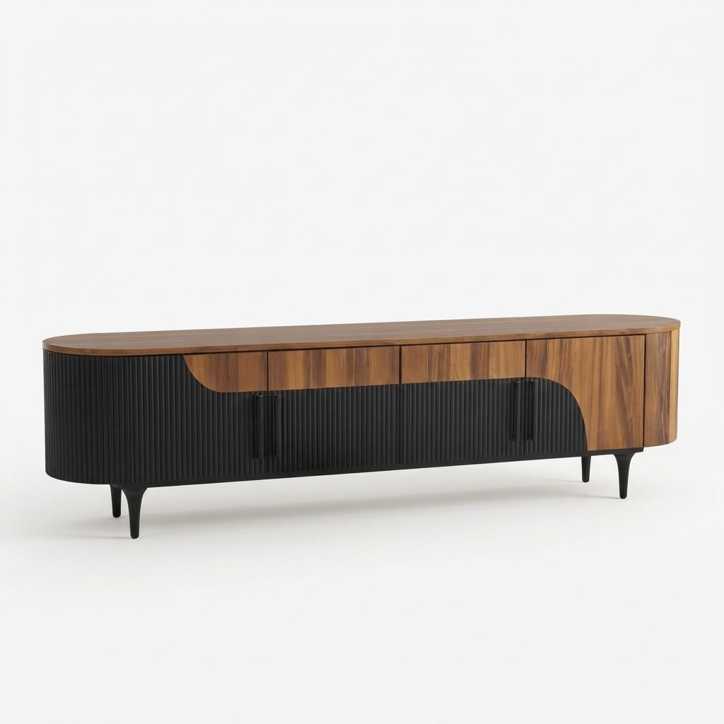 JAED - Retro Design Living Series — OAK / Matte Black Wood Retro Style