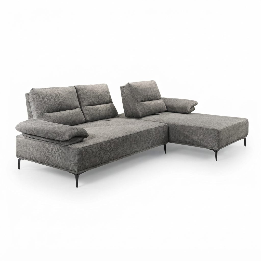 KARL - PushBack L-Shaped Sofa — All Colour Selection Wood Frame
