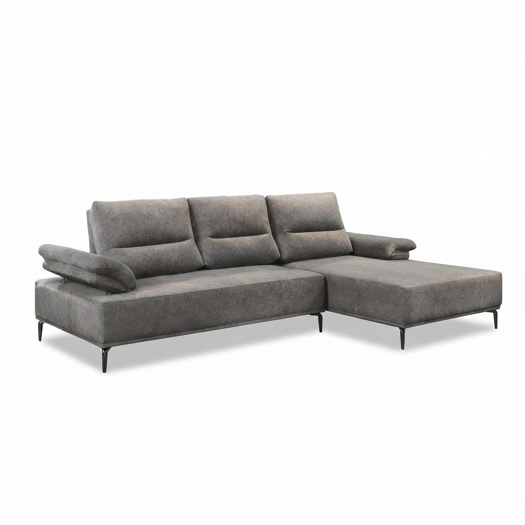 KARL - PushBack L-Shaped Sofa — All Colour Selection Wood Frame - photo 2