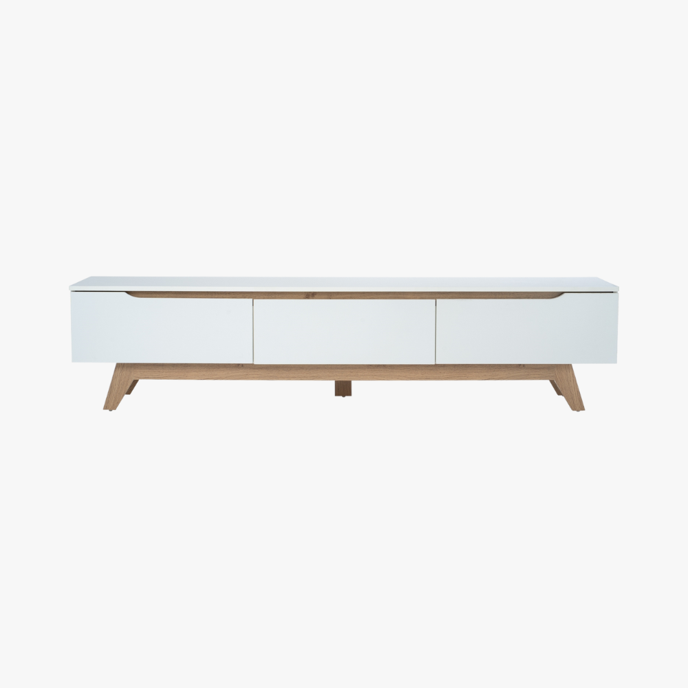 Rando TV Cabinet 1.8m — White / Natural LAMINATED BOARD - photo 2