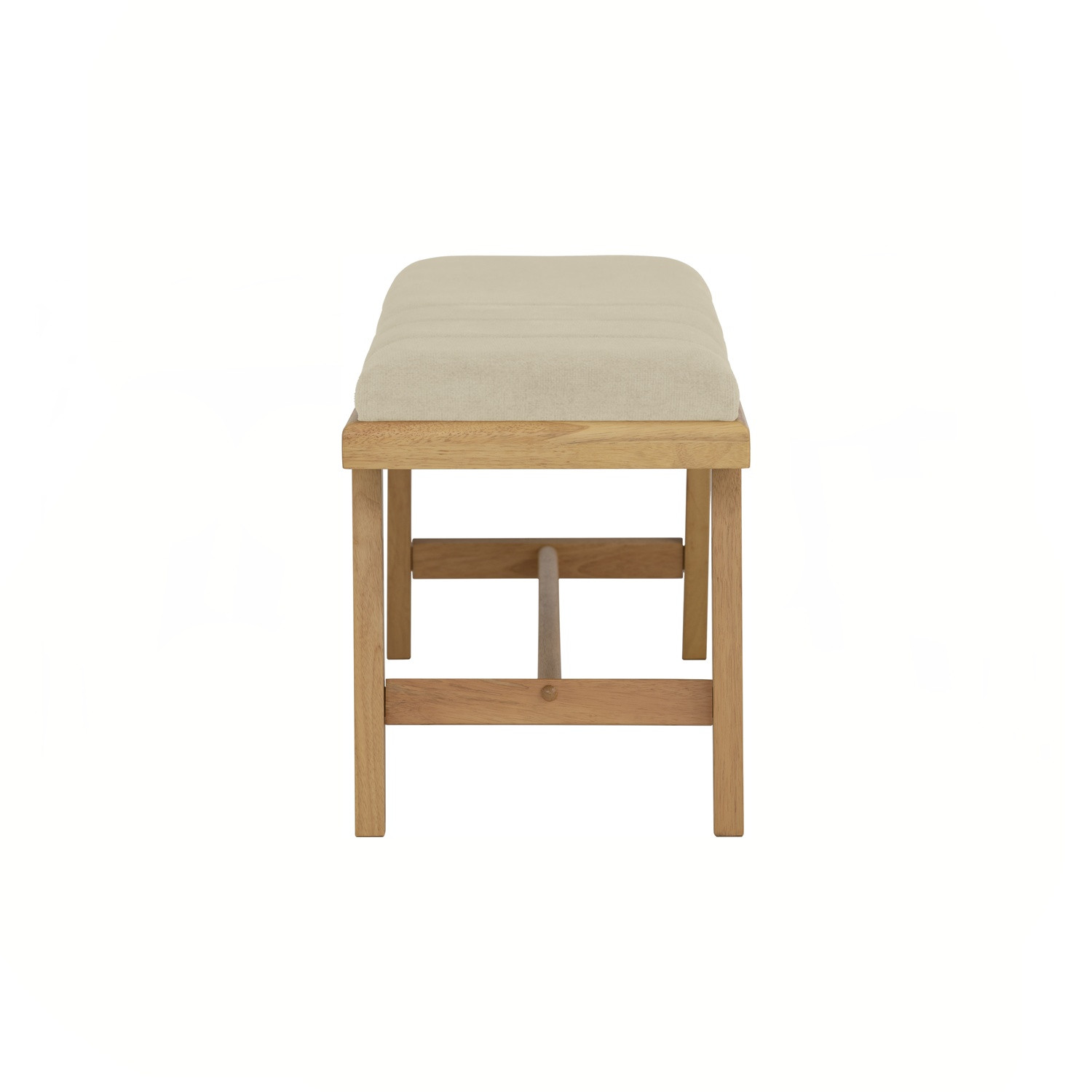 Naom Bench Chair 1.15m — Ash Woof & Grey / Beige & Natural Wood / Cusion Seat - photo 3