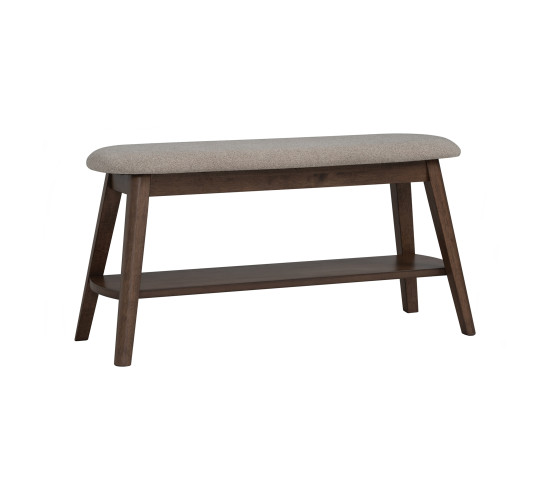 Naom Bench Chair 1.15m — Ash Woof & Grey / Beige & Natural Wood / Cusion Seat