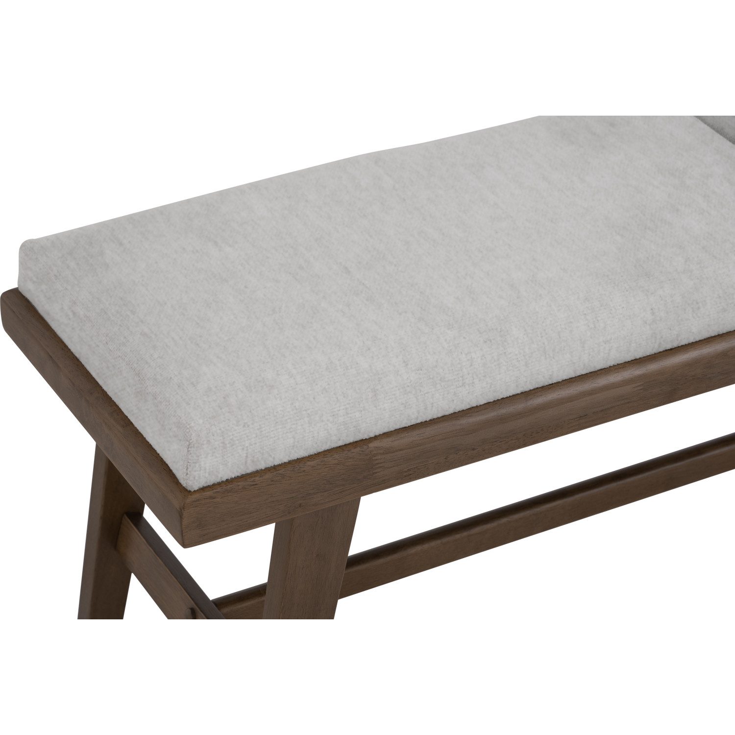 Naom Bench Chair 1.15m — Ash Woof & Grey / Beige & Natural Wood / Cusion Seat - photo 4