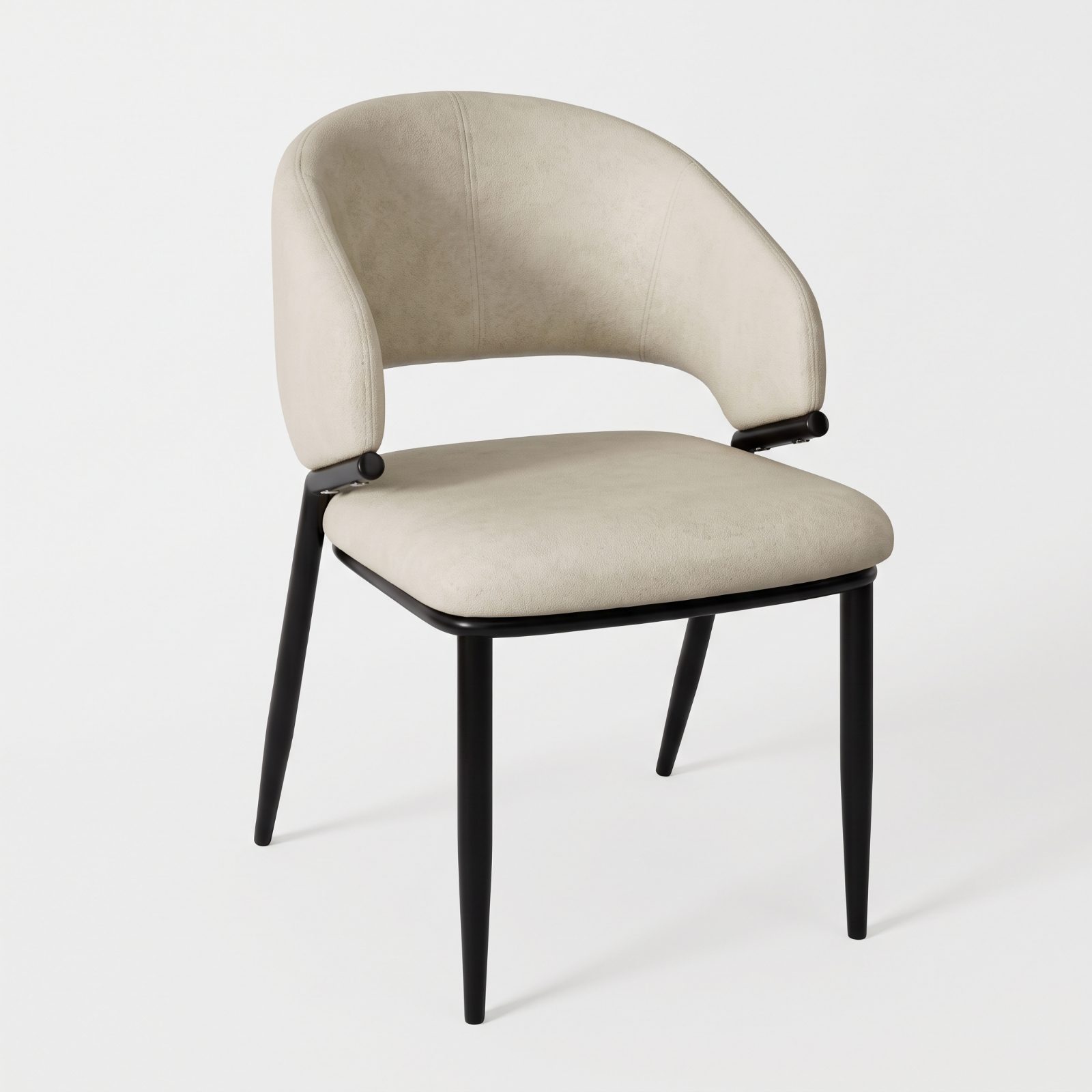 ATELIER Dining Chair — Beige / Grey Cusion Seat / Metal Leg Dining Chair
