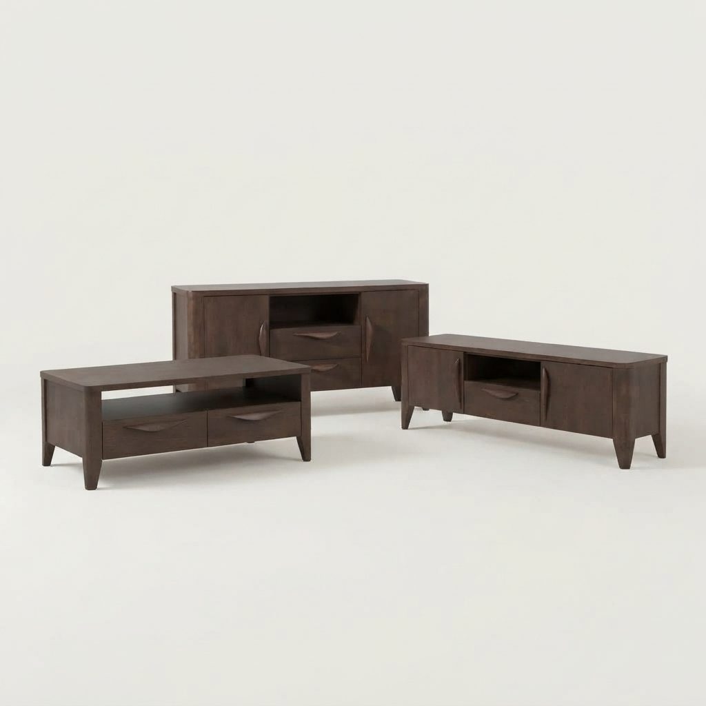 KoMUNE Living Hall Cabinet — Walnut Wood Sideboards & Buffet