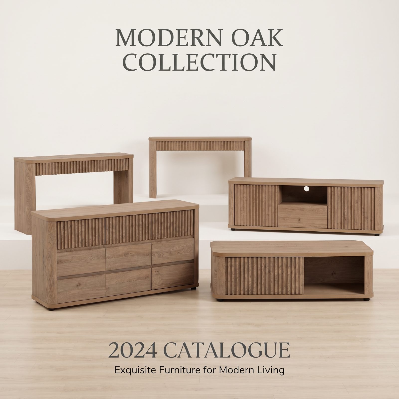LLARMA - Living Series — OAK Colour LAMINATED BOARD Retro Style