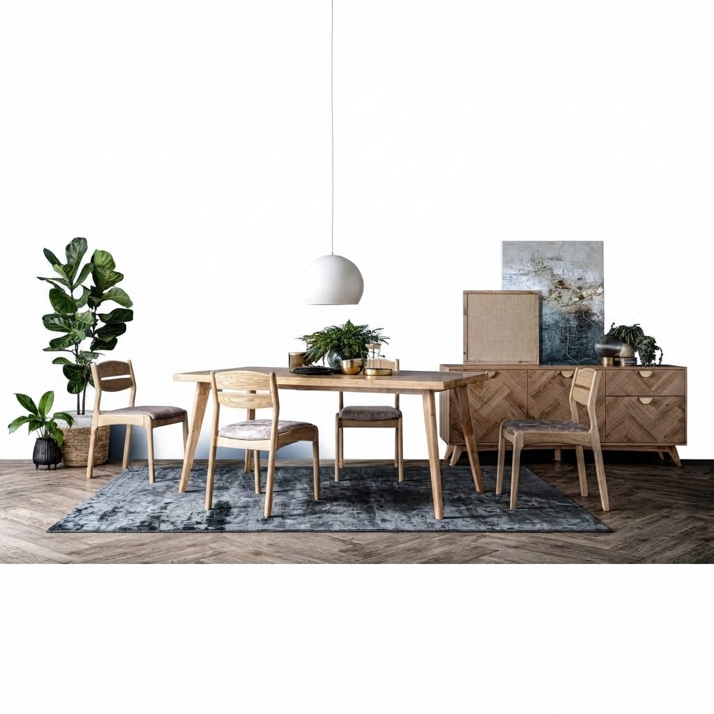 OZION - Nordic Living Series — MALAYSIAN OAK MDF and wrapped in premium Oak Veneer Muji Style