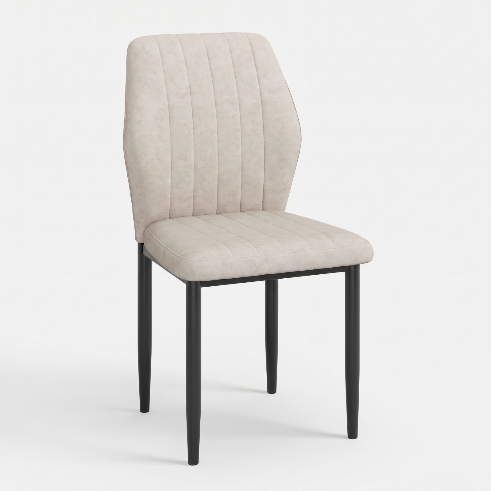RISTO Dining Chair — Beige / Grey Cusion Seat / Metal Leg Dining Chair