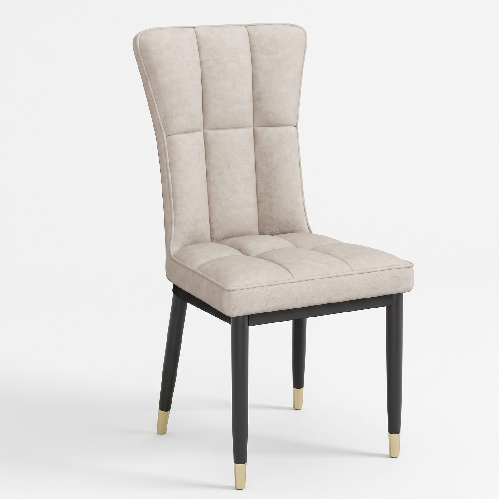TJANTEK Dining Chair — Brige / Grey Cusion Seat / Metal Leg Dining Chair