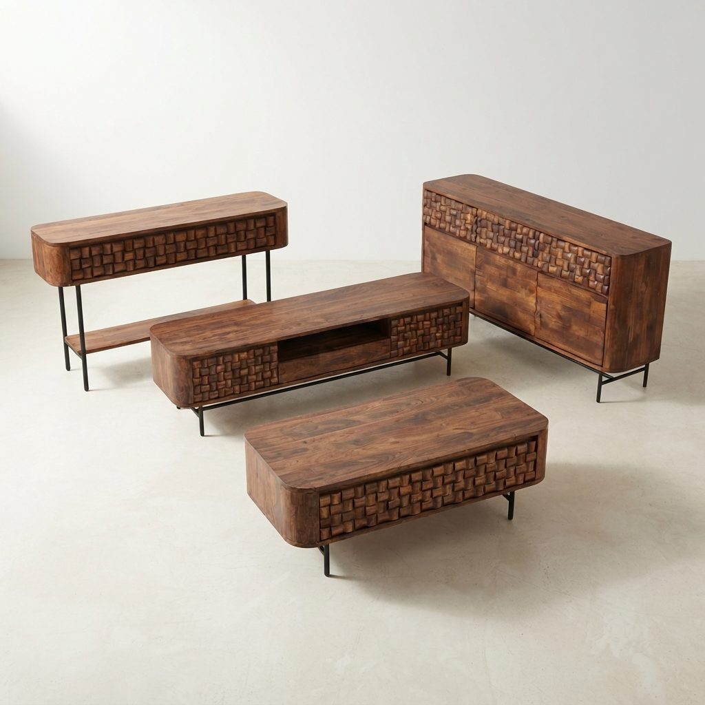UNICO - Retro Living Series — Walnut Colour Wood Retro Style
