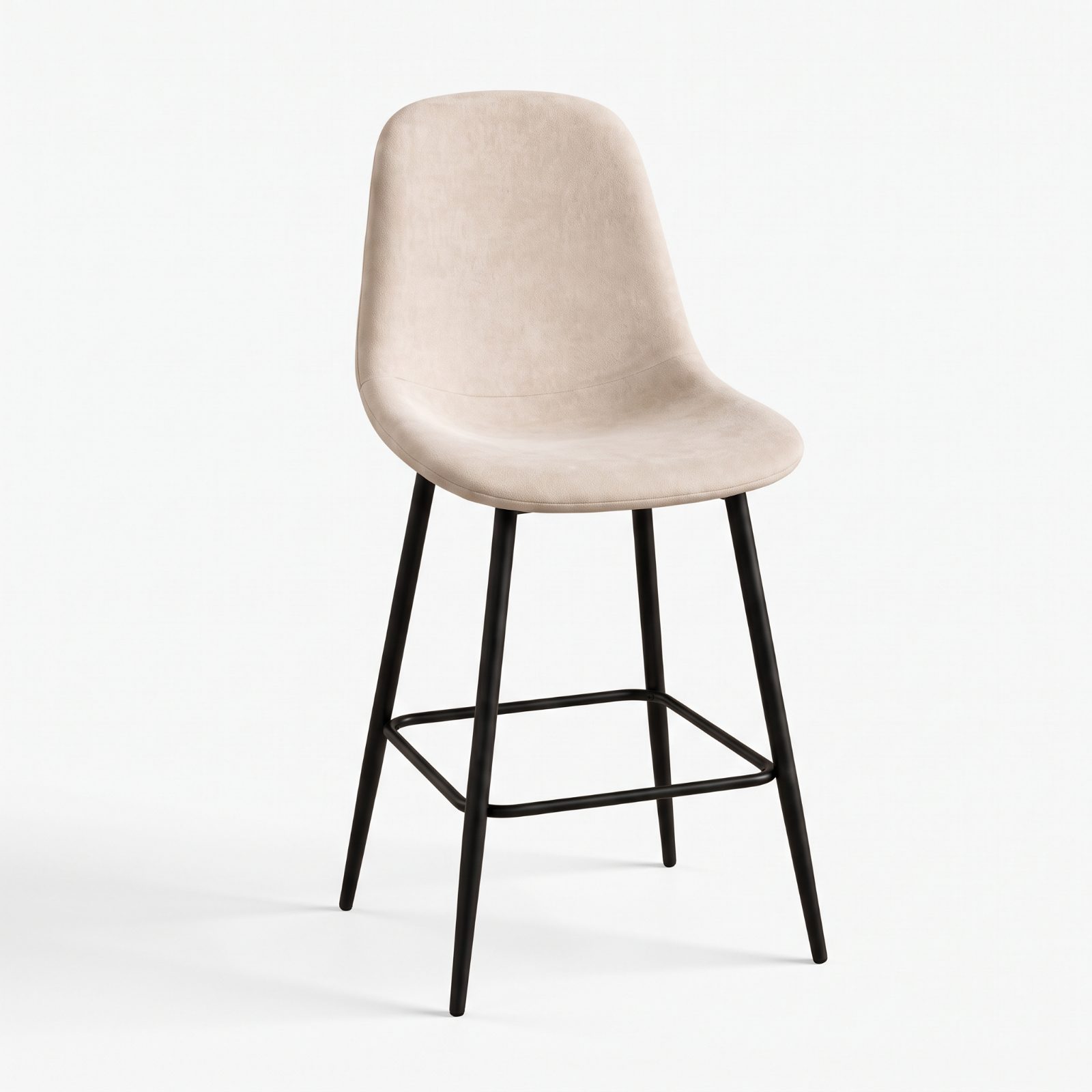 YAKI Bar Chair — Cream / Grey Cusion Seat / Metal Leg Bar & Counter Stool