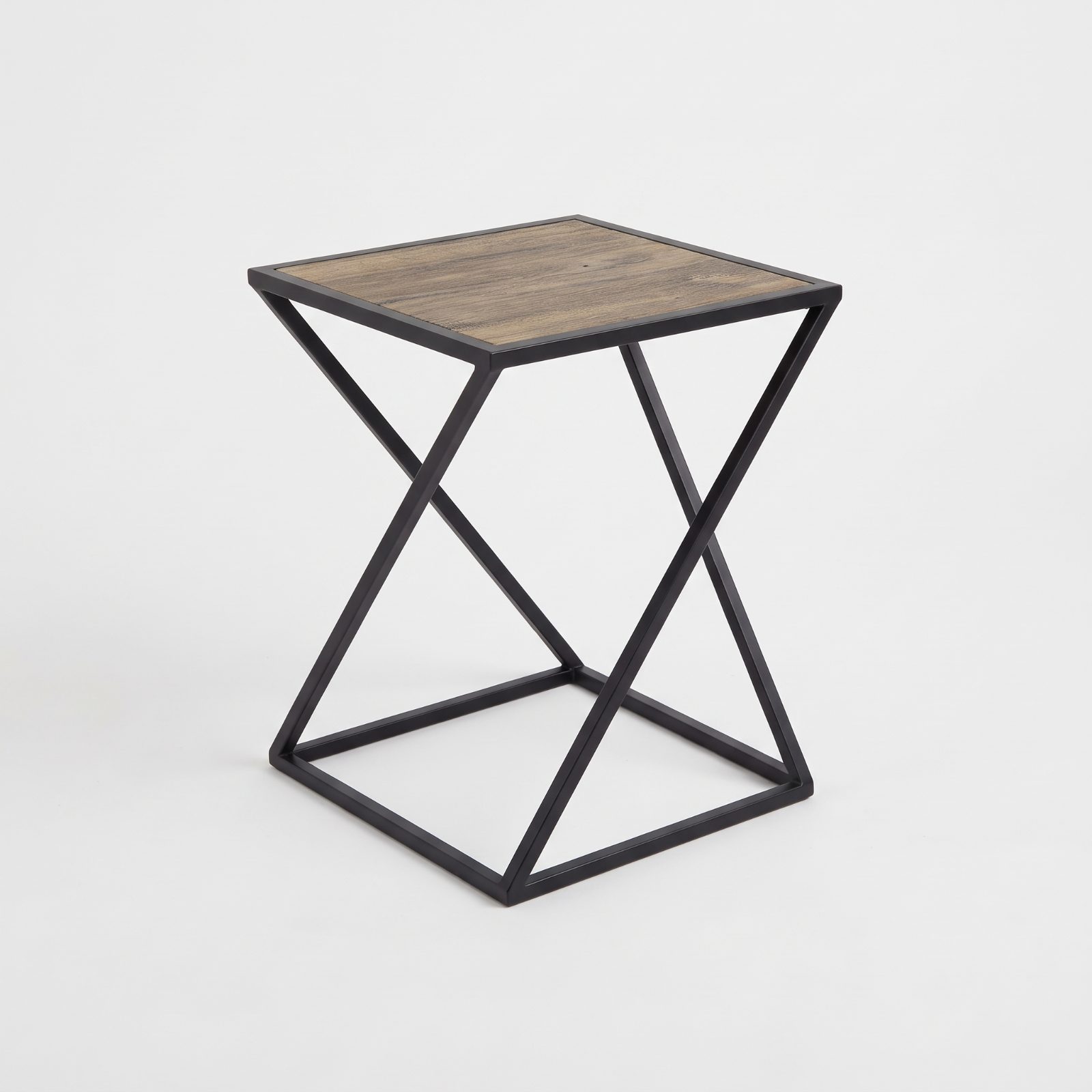 ZING - Side Table — Oak / Black Metal Metal Frame / Wood
